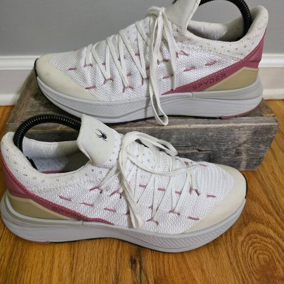 Spyder Shoes - ​Spyder Tempo White Pink Knit Athletic Running Shoes Women's Size 8M